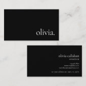 Professionele, eenvoudige zwarte minimalist visitekaartje (Voorkant / Achterkant)