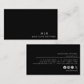 Professionele, eenvoudige zwarte minimalist visitekaartje (Voorkant / Achterkant)