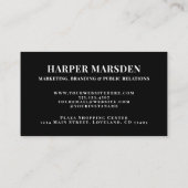 Professionele Eenvoudige Zwarte Witte Monogram Visitekaartje (Achterkant)