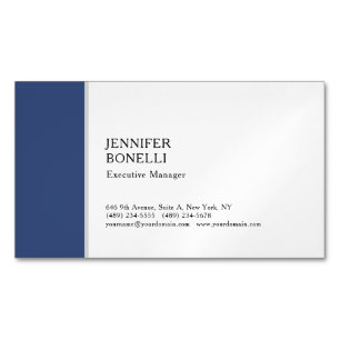 Professionele effen minimalistische moderne blauw  magnetisch visitekaartje