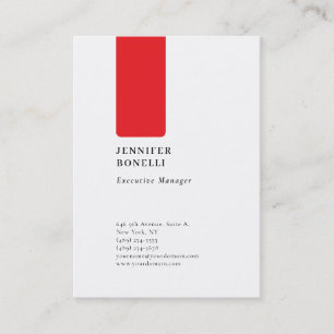 Professionele effen minimalistische moderne rood w visitekaartje