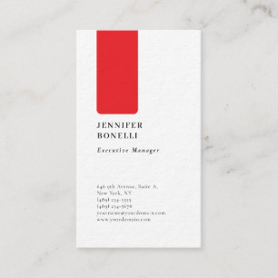 Professionele effen minimalistische moderne rood w visitekaartje