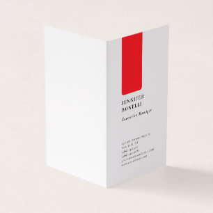 Professionele effen minimalistische moderne rood w visitekaartje