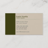 PROFESSIONELE effen moderne eenvoudige slimme olij Visitekaartje (Achterkant)