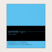 Professionele elegant blauw en zwart gevouwen visitekaartje (Buitenkant ongevouwen)