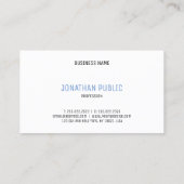 Professionele Elegant Blauw Wit Eenvoudige Sjabloo Visitekaartje (Achterkant)