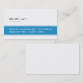 Professionele elegant eenvoudig blauw en wit visitekaartje (Voorkant / Achterkant)