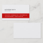 Professionele elegant eenvoudig rood en wit visitekaartje (Voorkant / Achterkant)