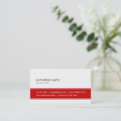 Professionele elegant eenvoudig rood en wit visitekaartje (Staand voorkant)