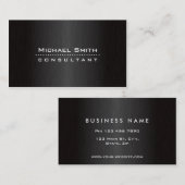 Professionele elegant eenvoudig zwart geborsteld m visitekaartje (Voorkant / Achterkant)