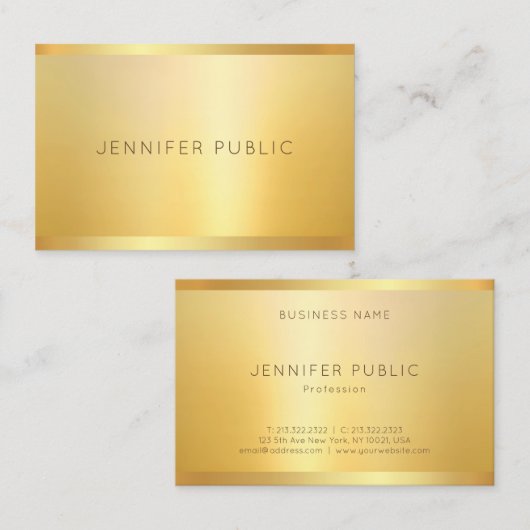 Professionele Elegant Gold Look Elite Sjabloon Lux Visitekaartje (Voorkant / Achterkant)