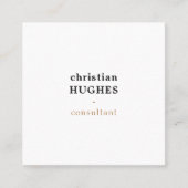 Professionele Elegant Minimale Kraft Brown White Vierkante Visitekaartje (Voorkant)