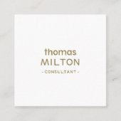 Professionele Elegant Minimalistische Consultant Vierkante Visitekaartje (Voorkant)
