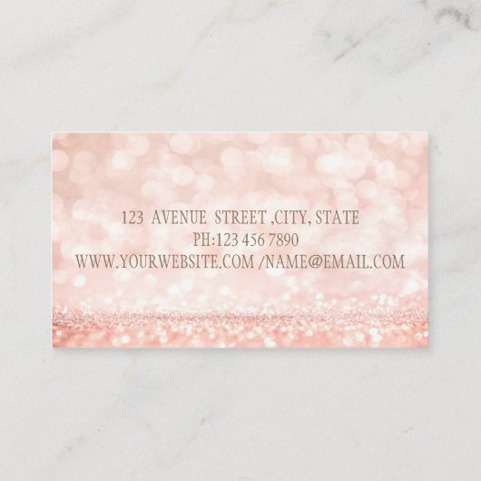 Professionele elegant modern Glitter Bokeh Visitekaartje (Achterkant)