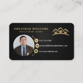 Professionele Elegant Real Estate Agent Foto Visitekaartje (Voorkant)
