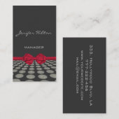 Professionele Elegant rode bogen florale poka-stip Visitekaartje (Voorkant / Achterkant)