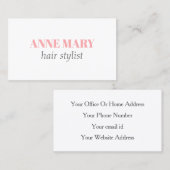 Professionele Elegant Roze Grijs Haarstylist Salon Visitekaartje (Voorkant / Achterkant)