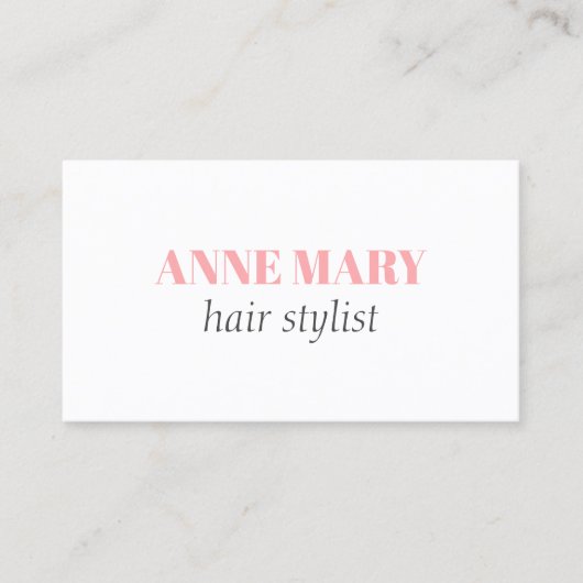 Professionele Elegant Roze Grijs Haarstylist Salon Visitekaartje (Voorkant)