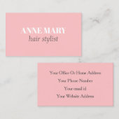 Professionele Elegant Roze Wit Haarstylist Salon Visitekaartje (Voorkant / Achterkant)