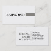 Professionele elegant Titanium Moderne Plain White Visitekaartje (Voorkant / Achterkant)