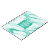 Professionele Elegant Turquoise Marble met naam Notitieboek (Linkerzijde)