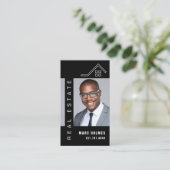 Professionele Elegant Vastgoed Realtor Business Visitekaartje (Staand voorkant)
