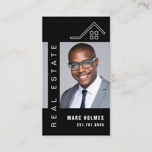 Professionele Elegant Vastgoed Realtor Business Visitekaartje (Voorkant)