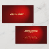 Professionele Elegant Zwart Rood Damask Sjabloon Visitekaartje (Voorkant / Achterkant)