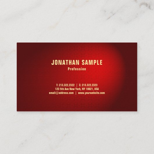 Professionele Elegant Zwart Rood Damask Sjabloon Visitekaartje (Achterkant)