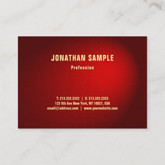 Professionele Elegant Zwart Rood Damast Sjabloon T Visitekaartje (Achterkant)