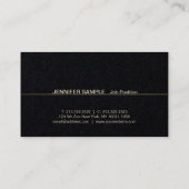 Professionele Elegant Zwart Wit Goud Luxe Visitekaartje (Achterkant)