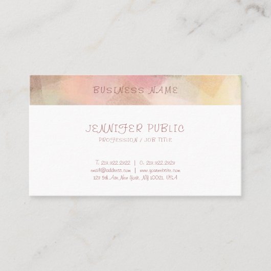 Professionele Elegante Abstracte Kunst Moderne Sja Visitekaartje (Voorkant)