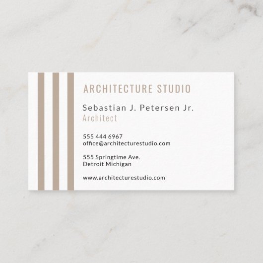 Professionele elegante architect ontwerper moderne visitekaartje (Achterkant)