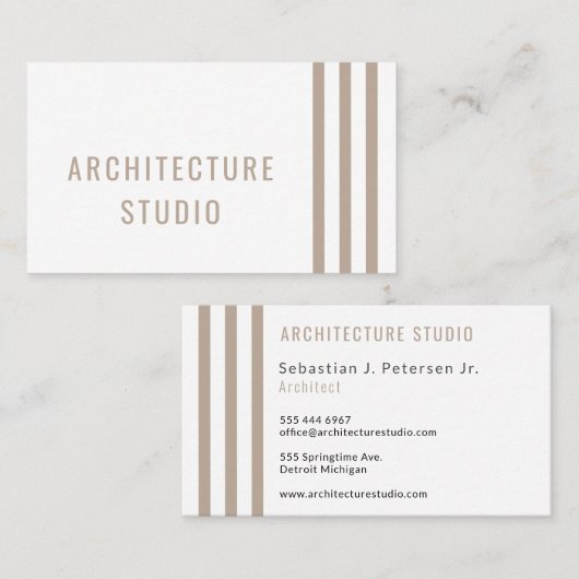 Professionele elegante architect ontwerper moderne visitekaartje (Voorkant / Achterkant)