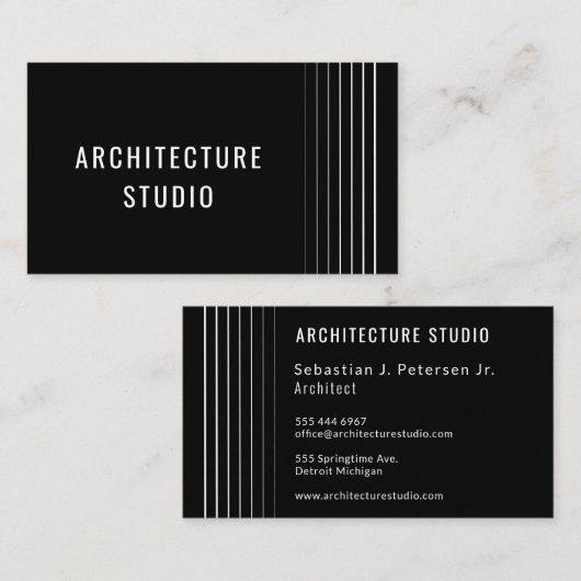 Professionele elegante architect ontwerper moderne visitekaartje (Voorkant / Achterkant)