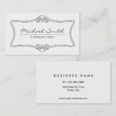 Professionele elegante Art Deco White Visitekaartje (Voorkant / Achterkant)