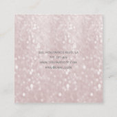 Professionele elegante bleke roze kookparels vierkante visitekaartje (Achterkant)