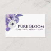 Professionele Elegante Bloemen Paarse Witte Bloeme Visitekaartje (Achterkant)