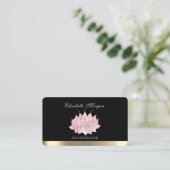 Professionele Elegante Chic Lotus, Zwart Visitekaartje (Staand voorkant)