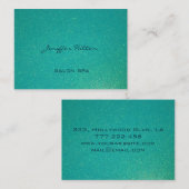 Professionele elegante chic turquoise aqua glitter visitekaartje (Voorkant / Achterkant)