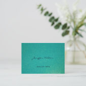 Professionele elegante chic turquoise aqua glitter visitekaartje (Staand voorkant)