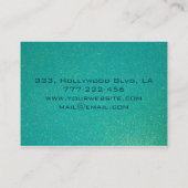 Professionele elegante chic turquoise aqua glitter visitekaartje (Achterkant)