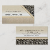 Professionele elegante chique luipaard print glanz visitekaartje (Voorkant / Achterkant)