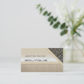 Professionele elegante chique luipaard print glanz visitekaartje (Staand voorkant)