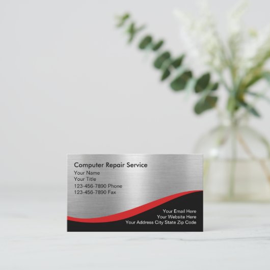Professionele Elegante Computerreparatie QR-Code Visitekaartje (Staand voorkant)