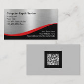 Professionele Elegante Computerreparatie QR-Code Visitekaartje (Voorkant / Achterkant)