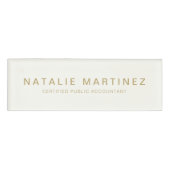 Professionele Elegante Cream Gouden Magnetische Me Naambadge (Voorkant)