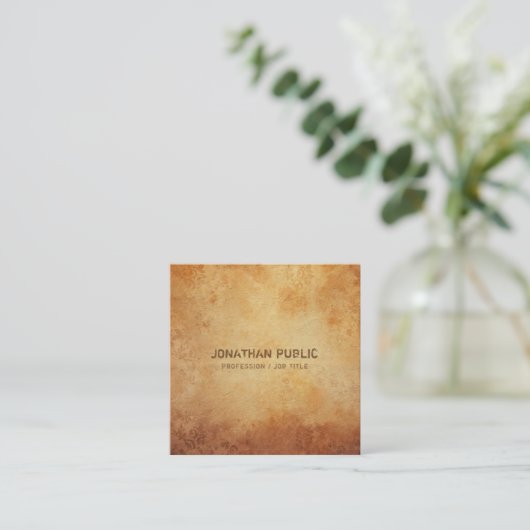 Professionele Elegante Creatieve Antic Look Luxe Vierkante Visitekaartje (Staand voorkant)