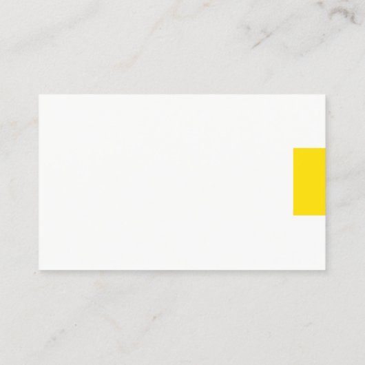 Professionele elegante Creative White Yellow Plain Visitekaartje (Achterkant)
