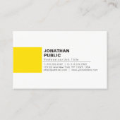 Professionele elegante Creative White Yellow Plain Visitekaartje (Voorkant)